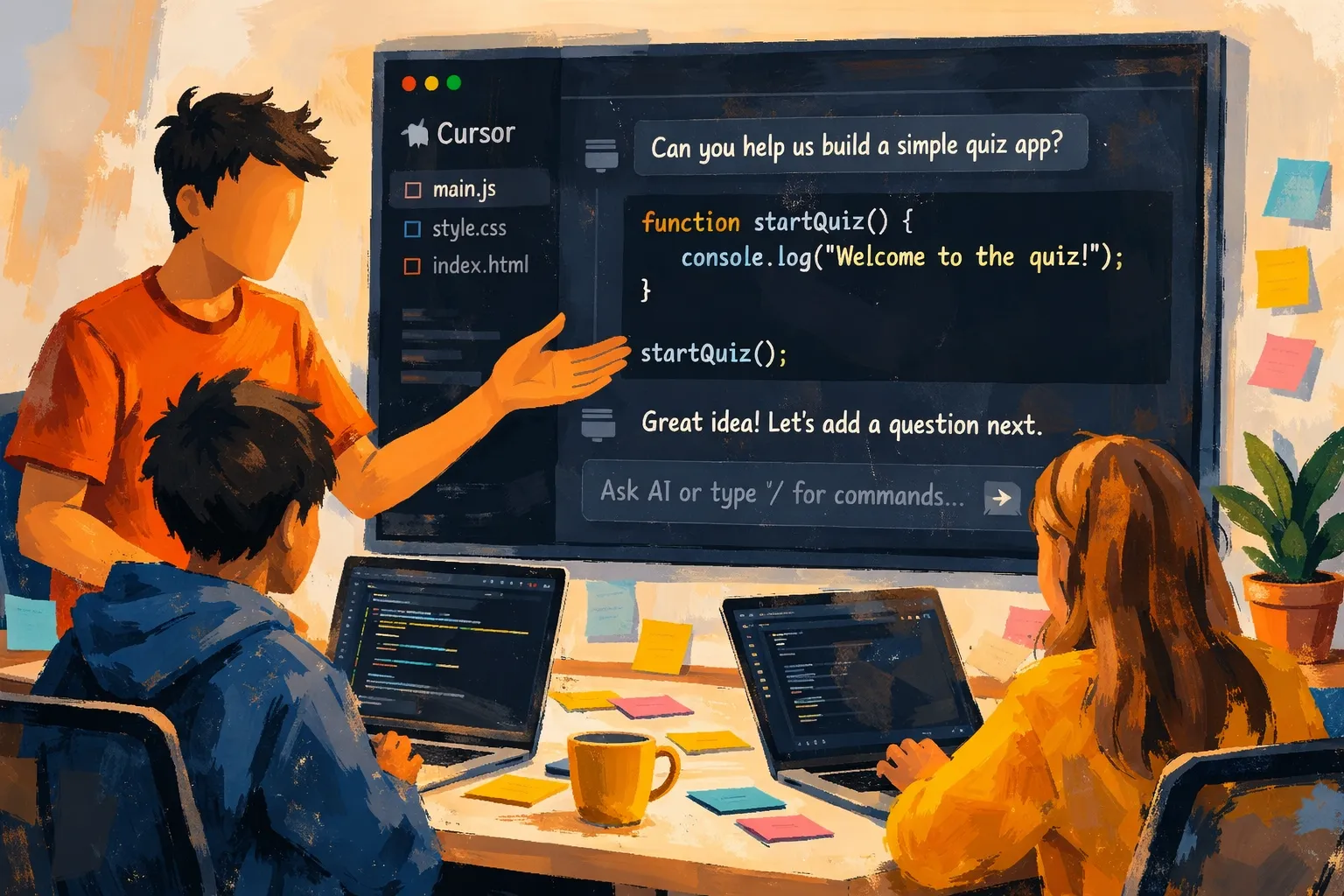 Cursor generating code for the project